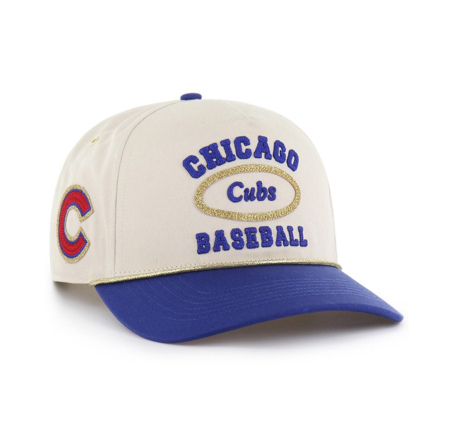 Stoney Clover Lane X Men's Natural/Royal Chicago Cubs Glitter Rope Hitch Adjustable Hat