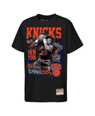 Big Boys and Girls Patrick Ewing Black New York Knicks Hardwood Classics Star Moment T-Shirt