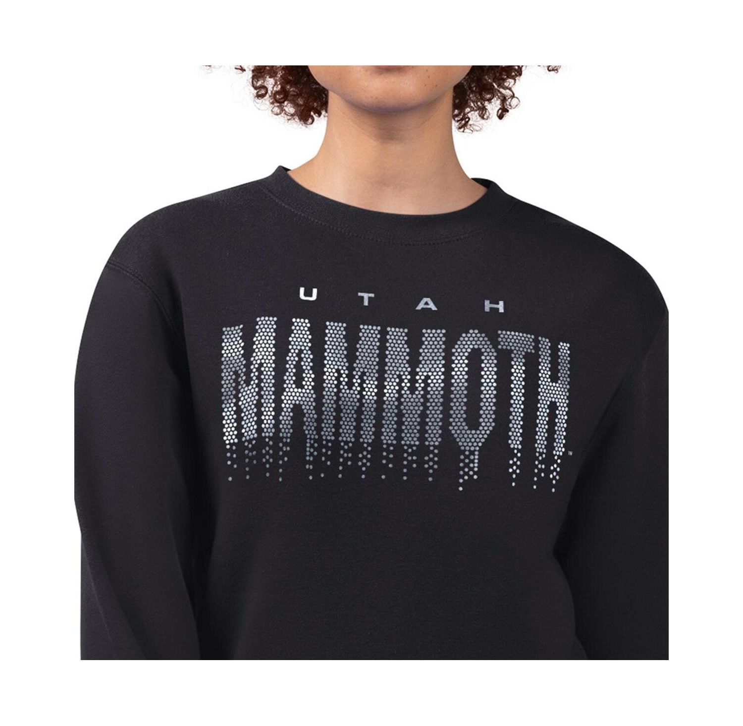 Women's Black Utah Mammoth Metallic Drop Printed Fleece Sweatshirt