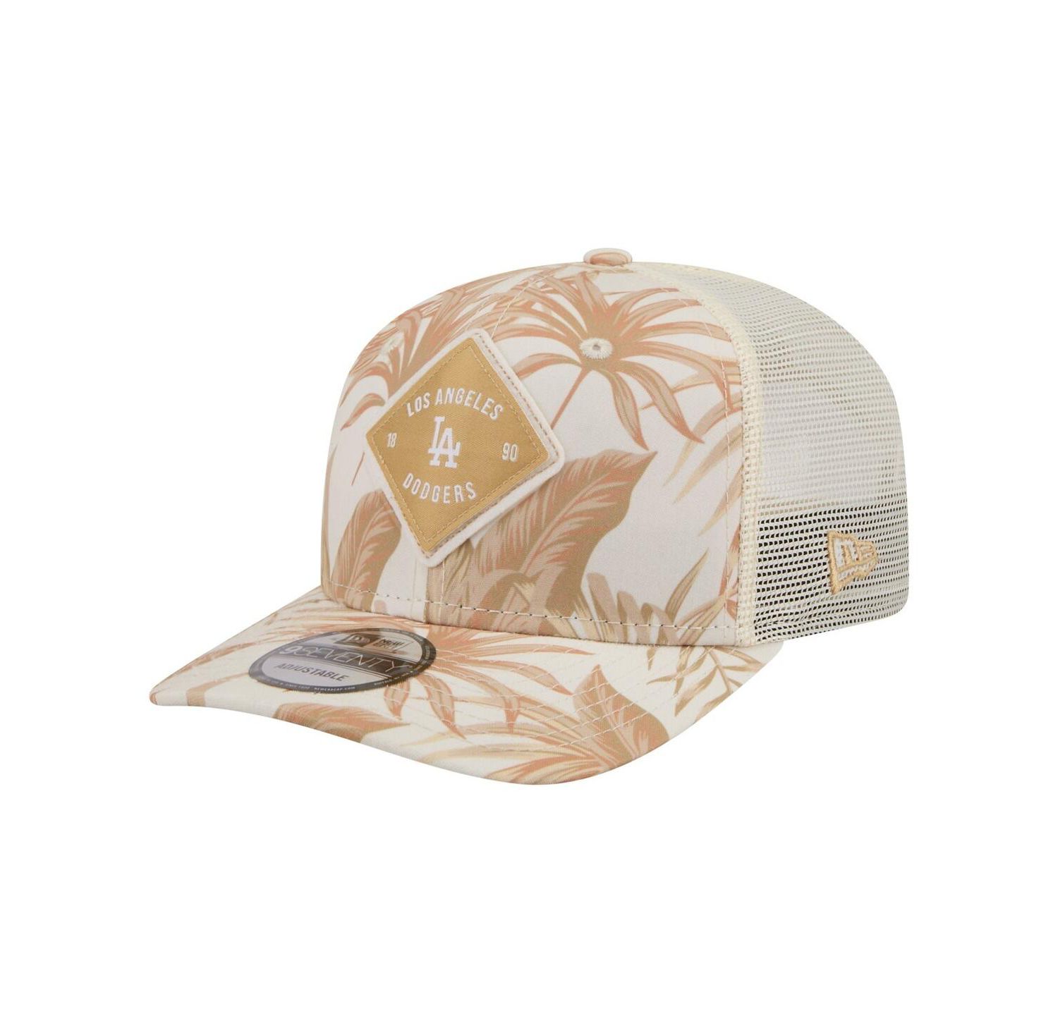 Men's Tan Los Angeles Dodgers Tonal Palm 9SEVENTY Adjustable Trucker Hat