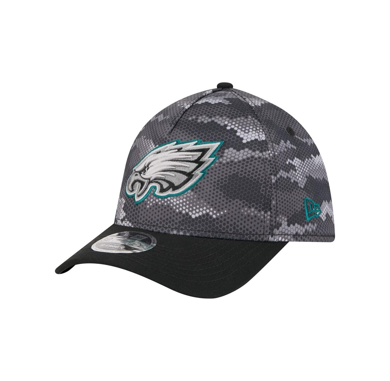 Men's Black Philadelphia Eagles Camo A-Frame 39THIRTY Flex Hat