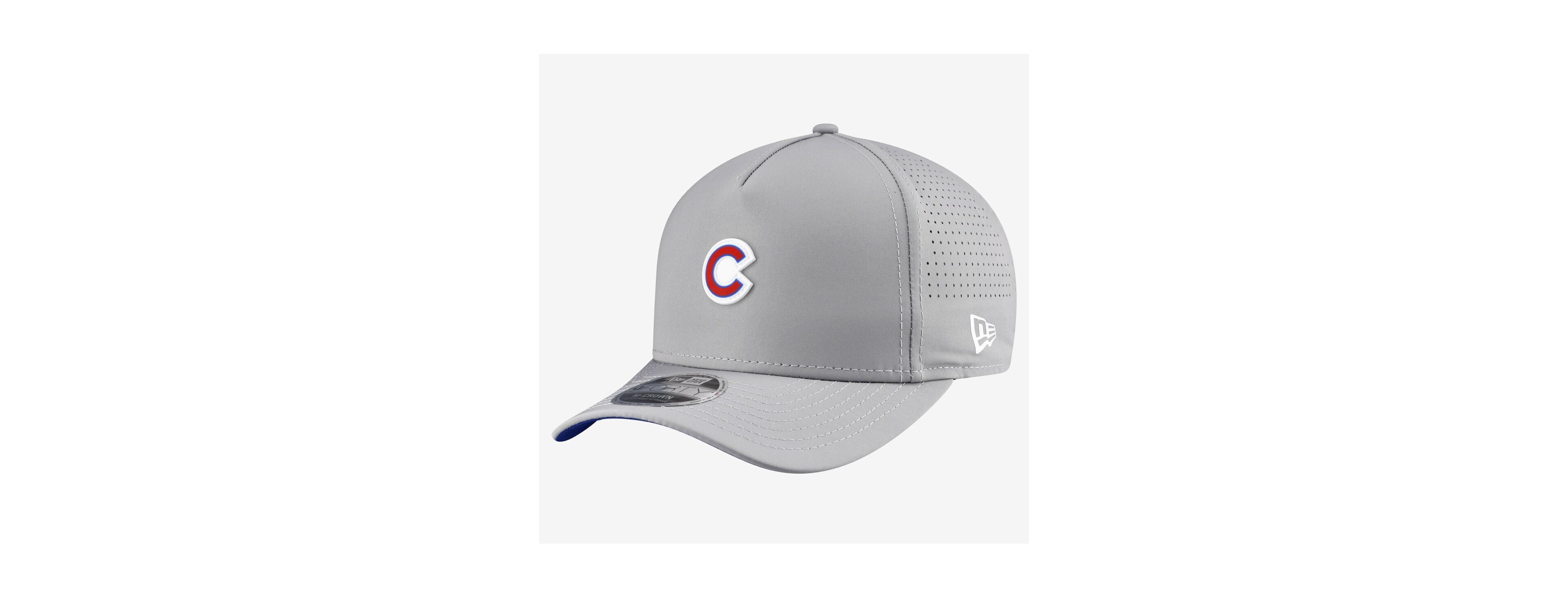 New Era Men's Gray Chicago Cubs Micro Logo 9FORTY M-Crown A-Frame Adjustable Hat