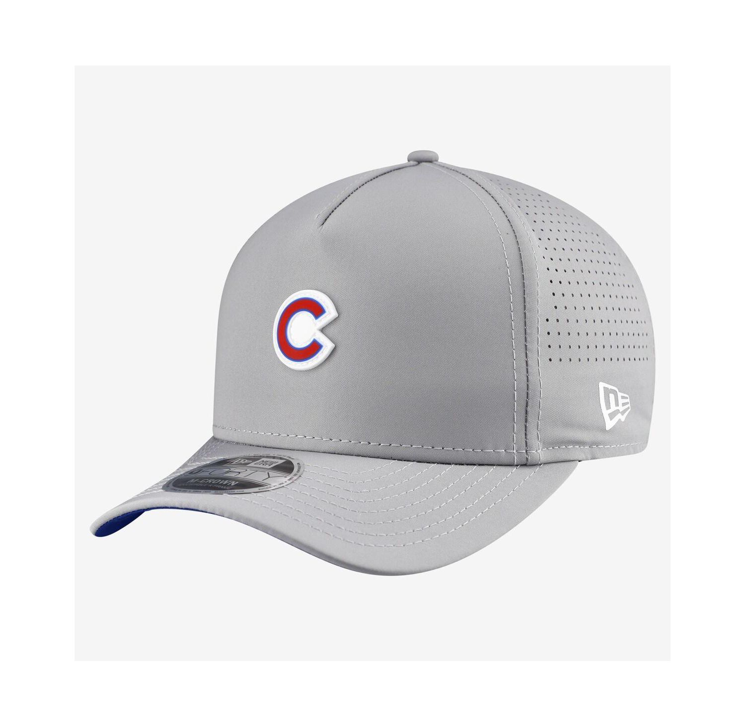 Men's Gray Chicago Cubs Micro Logo 9FORTY M-Crown A-Frame Adjustable Hat