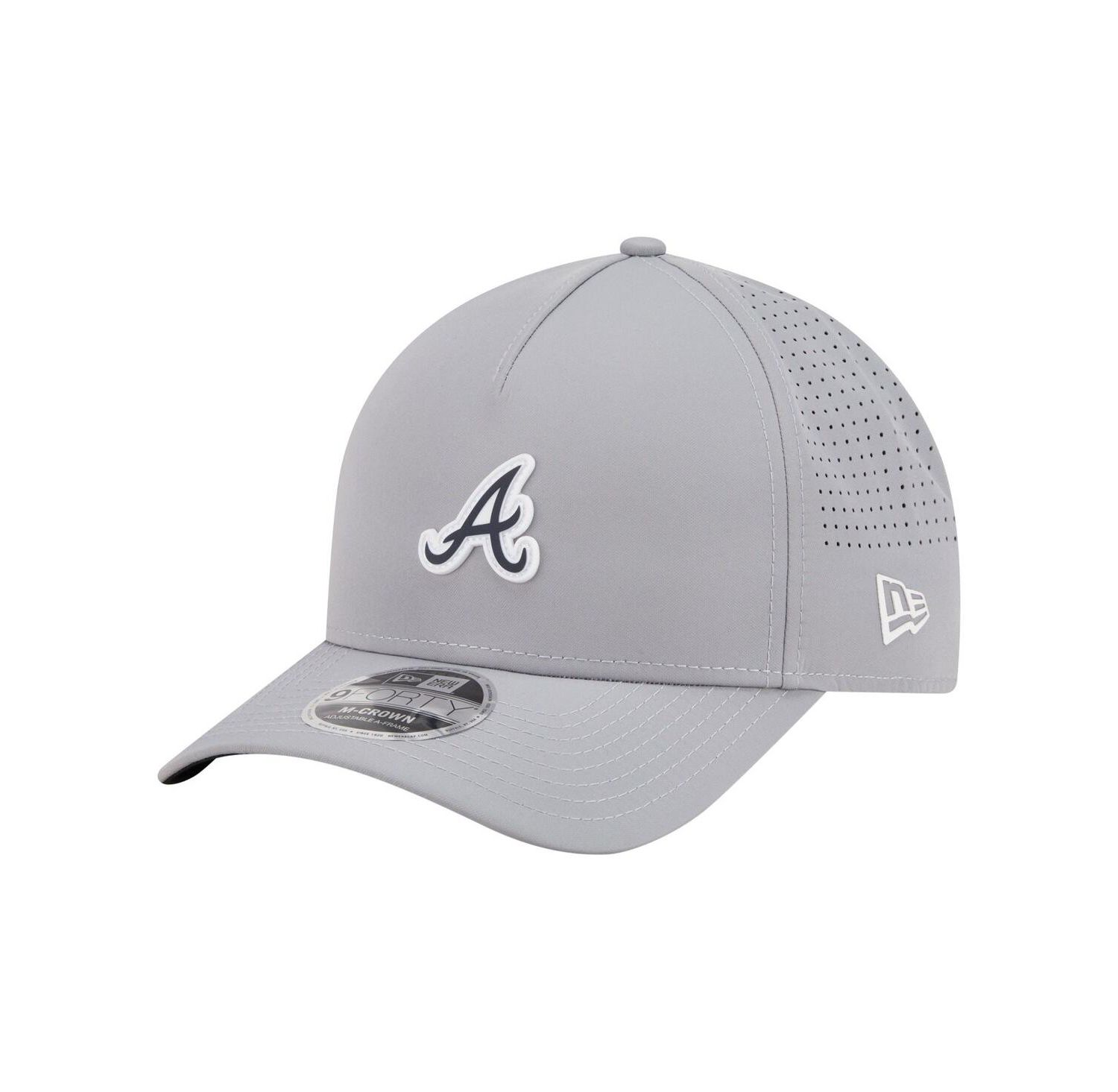 Men's Gray Atlanta Braves Micro Logo 9FORTY M-Crown A-Frame Adjustable Hat