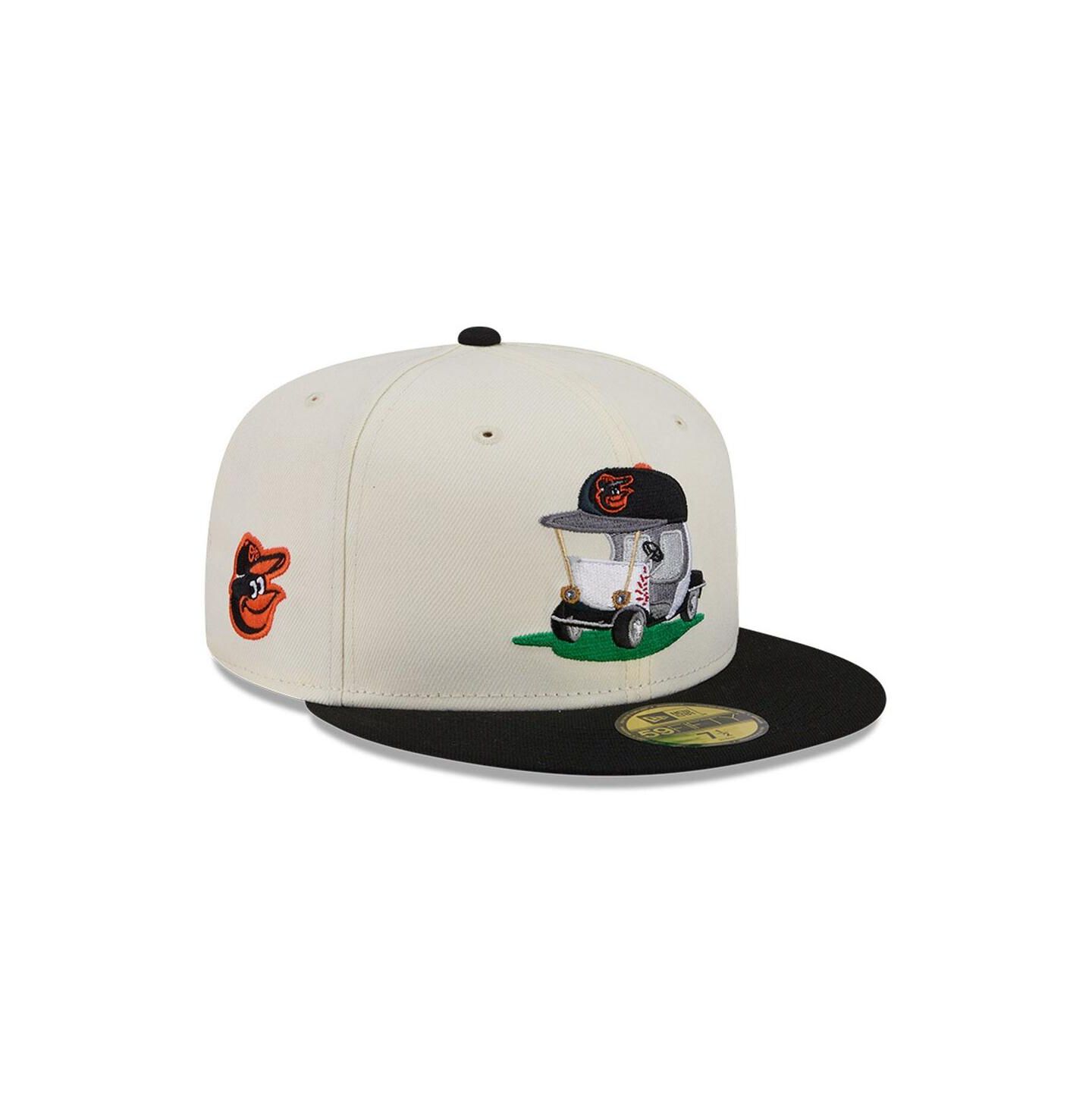 Мужская кепка New Era Cream/Black Baltimore Orioles Bullpen Cart 59FIFTY Fitted Hat — фото 1
