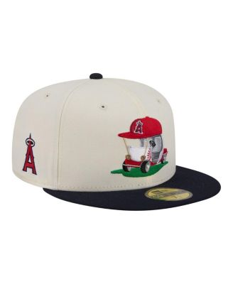 Men's Cream/Navy Los Angeles Angels Bullpen Cart 59FIFTY Fitted Hat