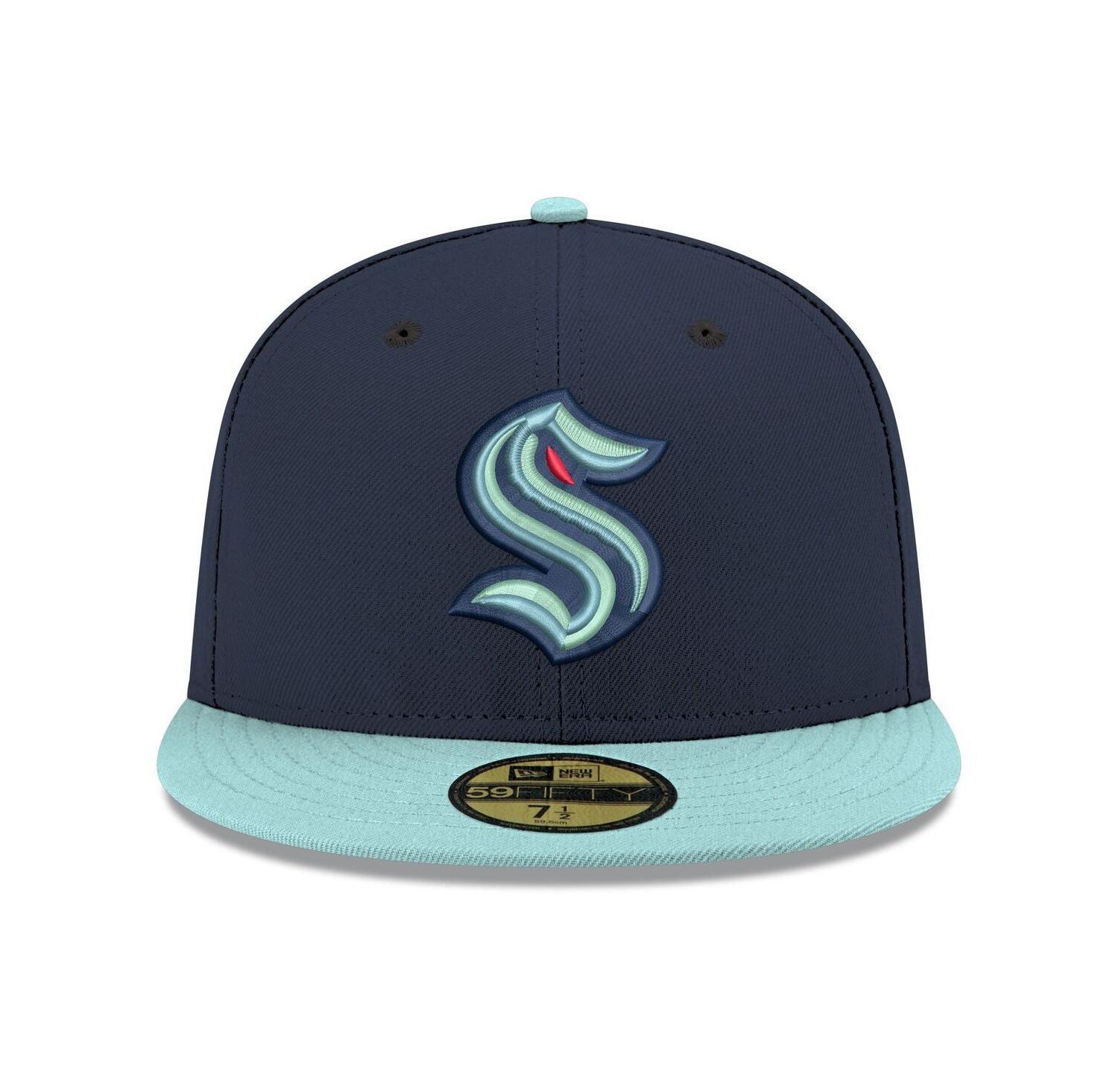 Men's Navy Seattle Kraken Core Logo Two-Tone 59FIFTY Fitted Hat