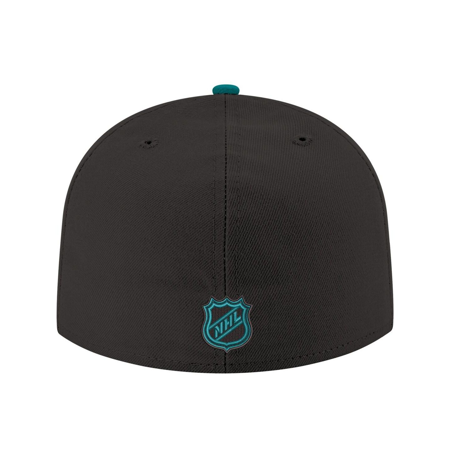 Мужская кепка New Era Black San Jose Sharks Core Logo Two-Tone 59FIFTY Fitted Hat — фото 4