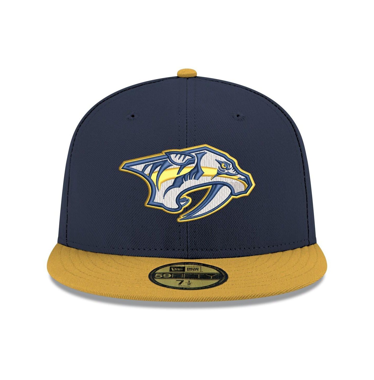 Мужская кепка New Era Navy Nashville Predators Core Logo Two-Tone 59FIFTY Fitted Hat — фото 2
