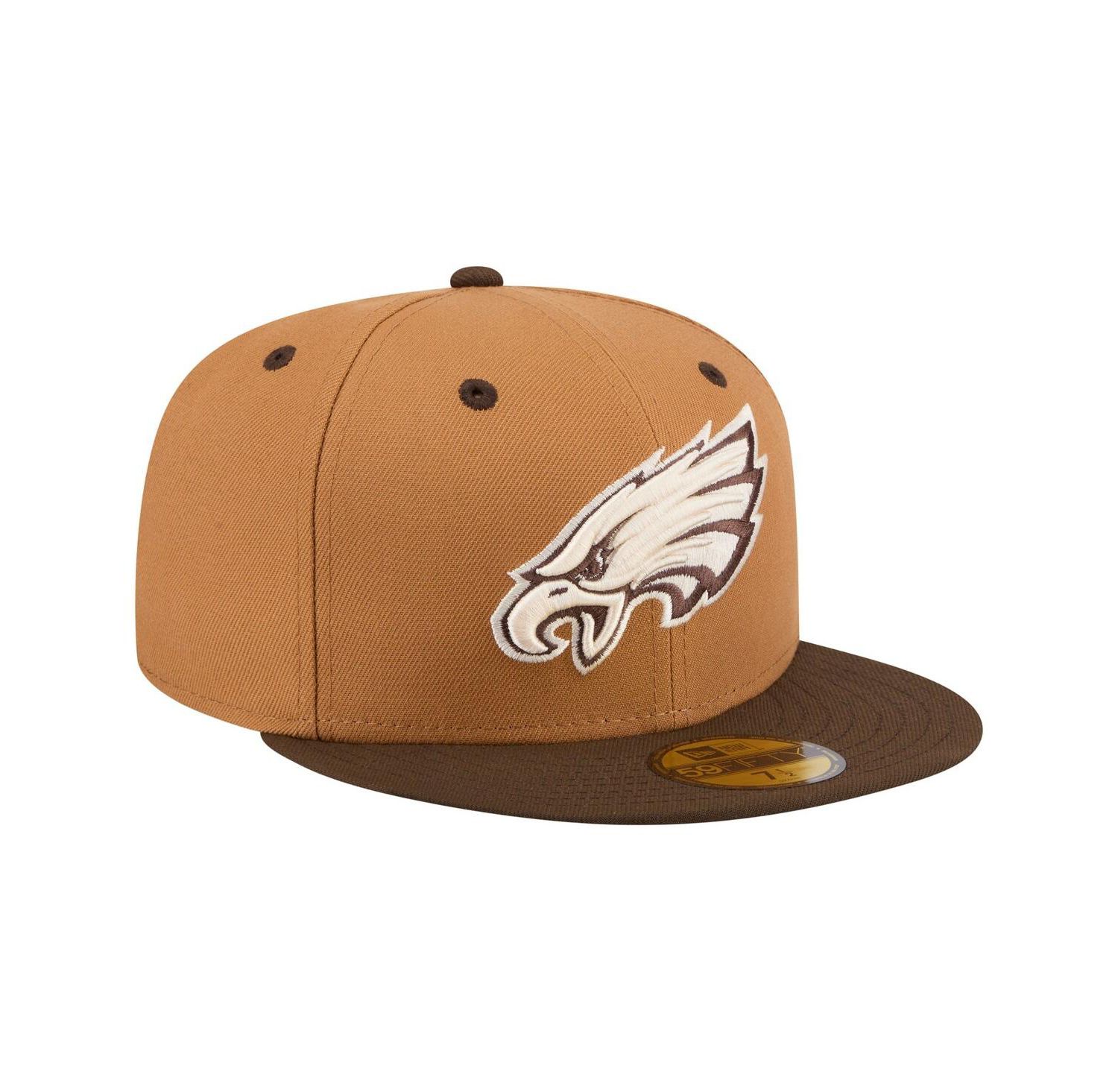 Men's Light Brown/Dark Brown Philadelphia Eagles Two-Tone Walnut 59FIFTY Fitted Hat
