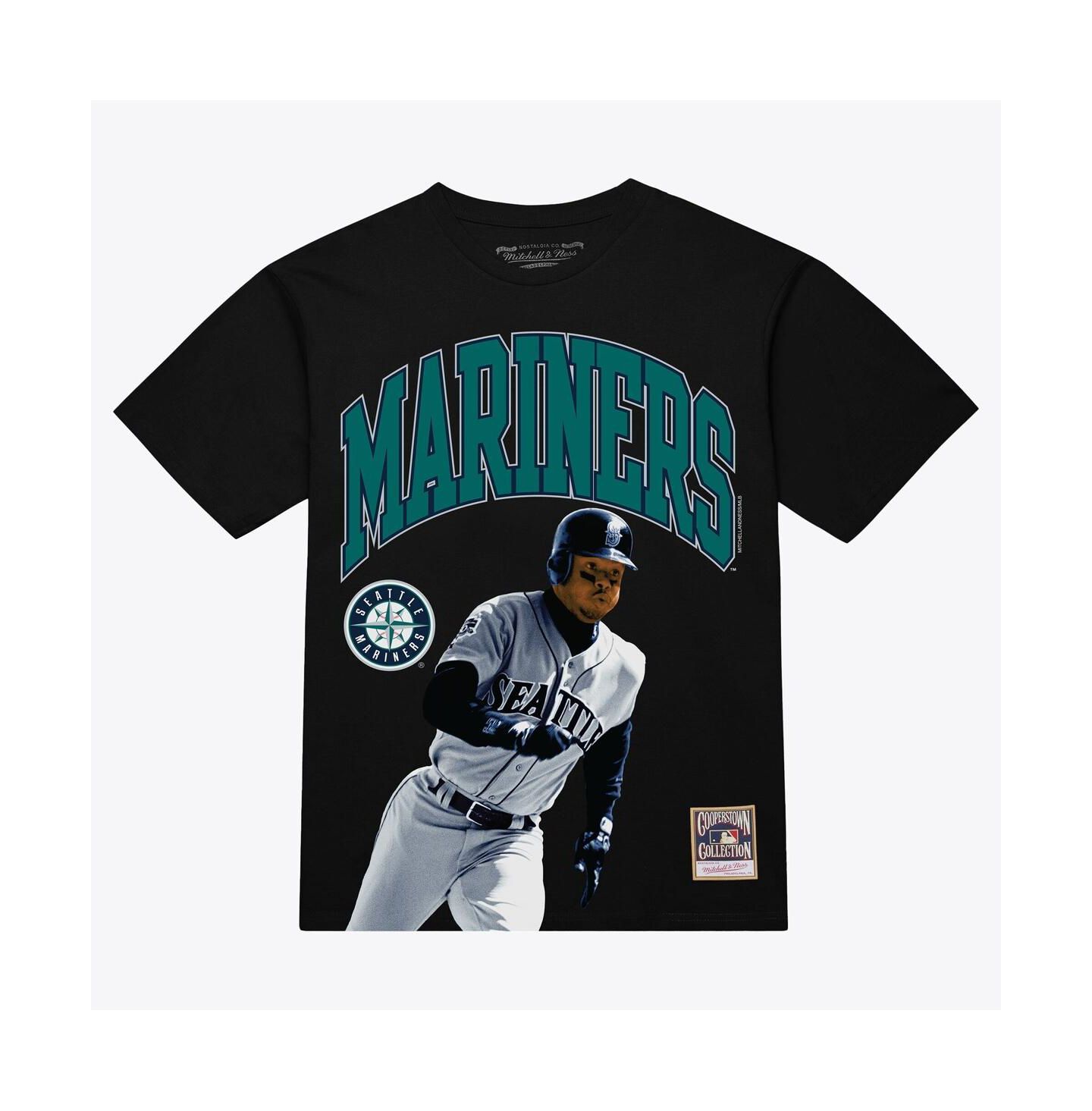 Мужская футболка Mitchell & Ness Ken Griffey Jr. Black Seattle Mariners Photo Arch Player Graphic — фото 1