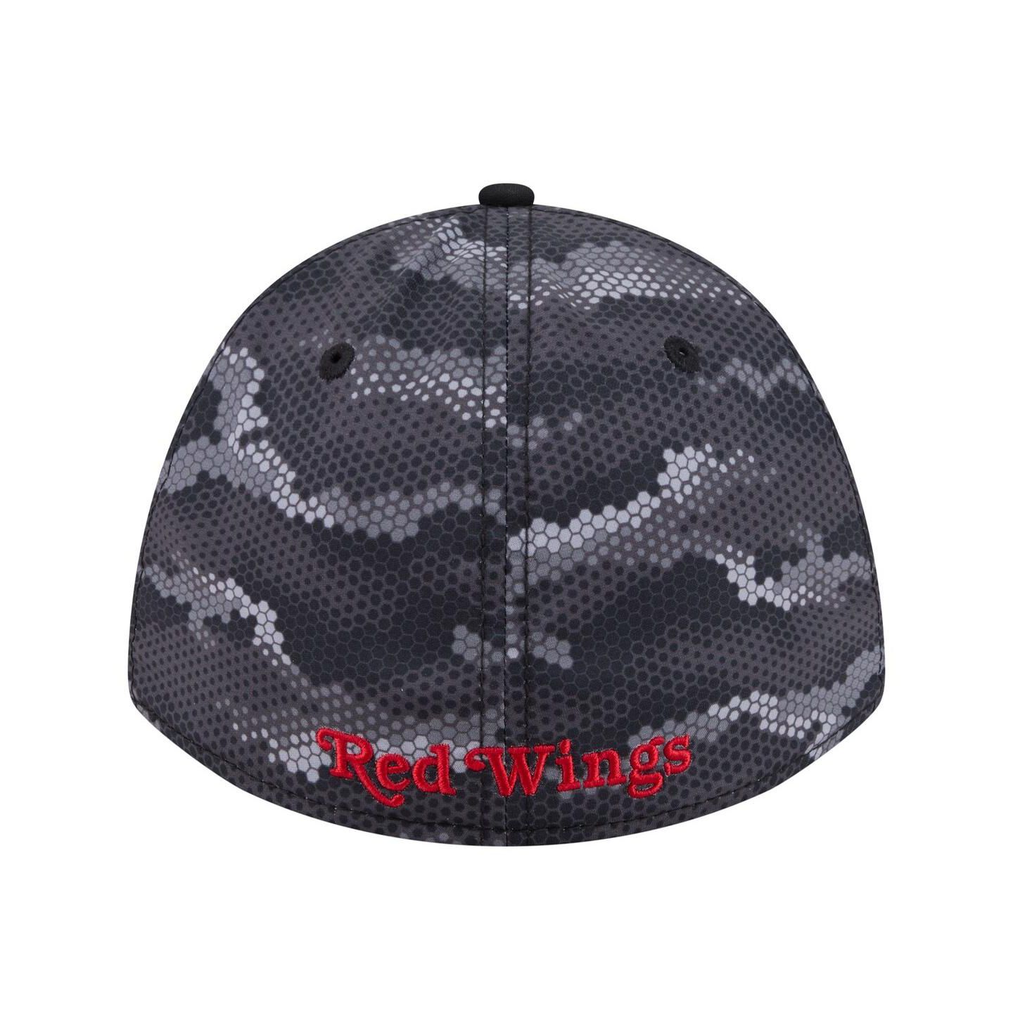 Мужская кепка New Era Black Detroit Red Wings Zero Dark 39THIRTY Flex Hat — фото 4