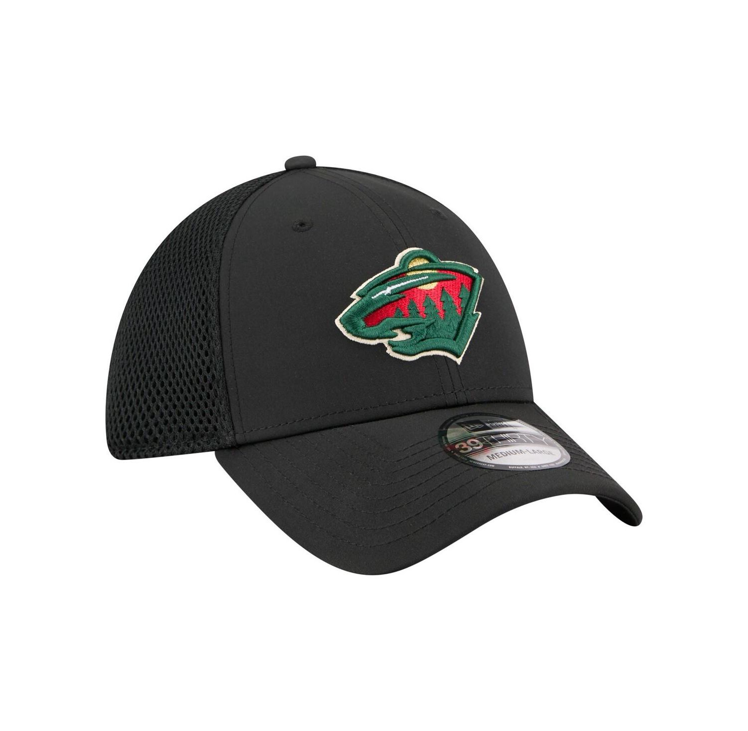 Men's Black Minnesota Wild Logo 39THIRTY Flex Hat