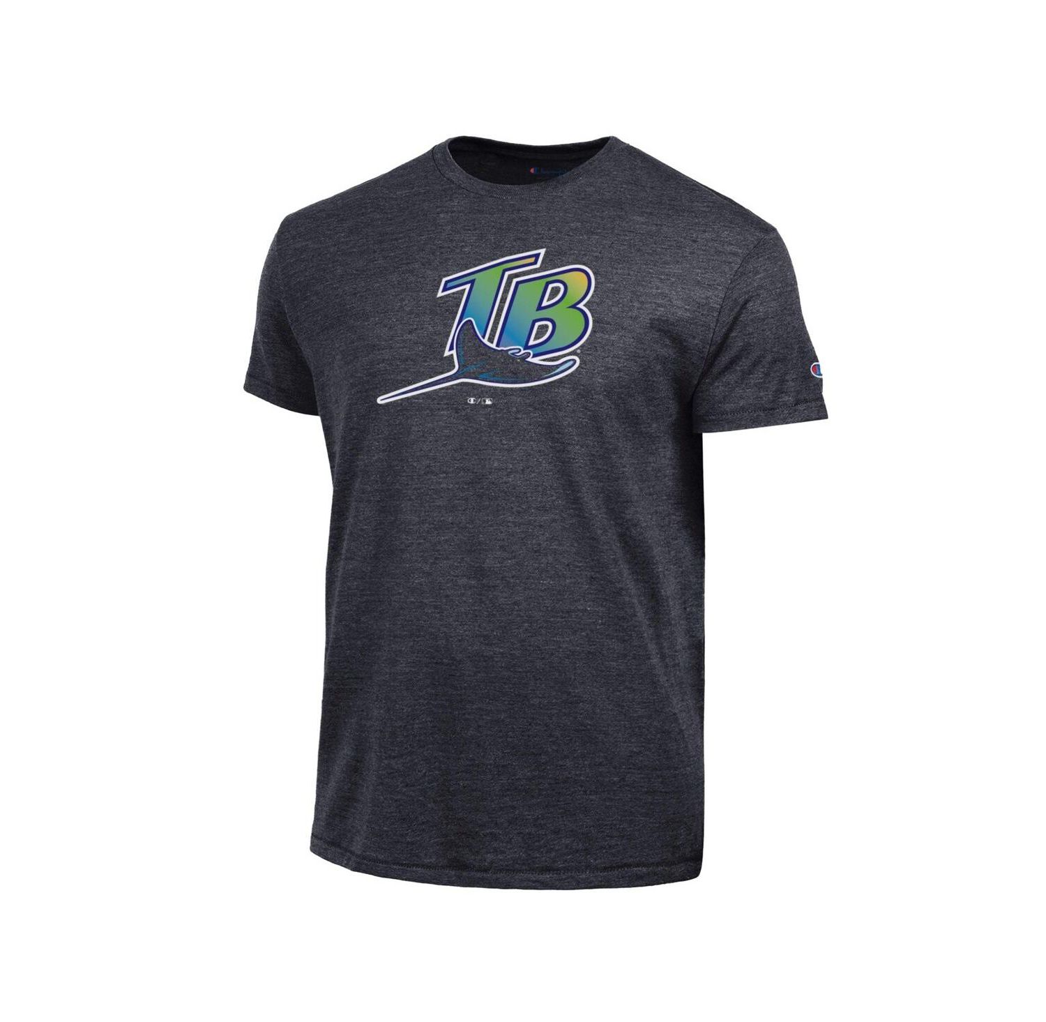 Men's Black Tampa Bay Rays Cooperstown Logo Tri-Blend T-Shirt