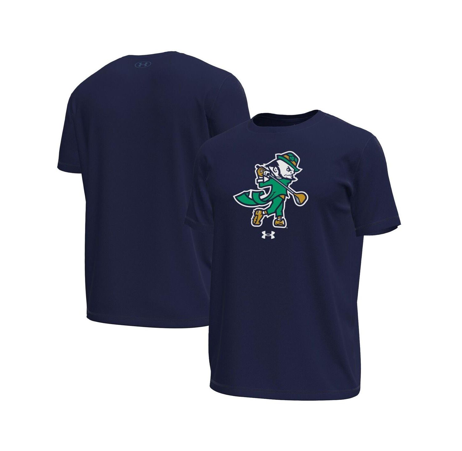 Men's Navy Notre Dame Fighting Irish Golf Leprechaun Tech Stretch T-Shirt