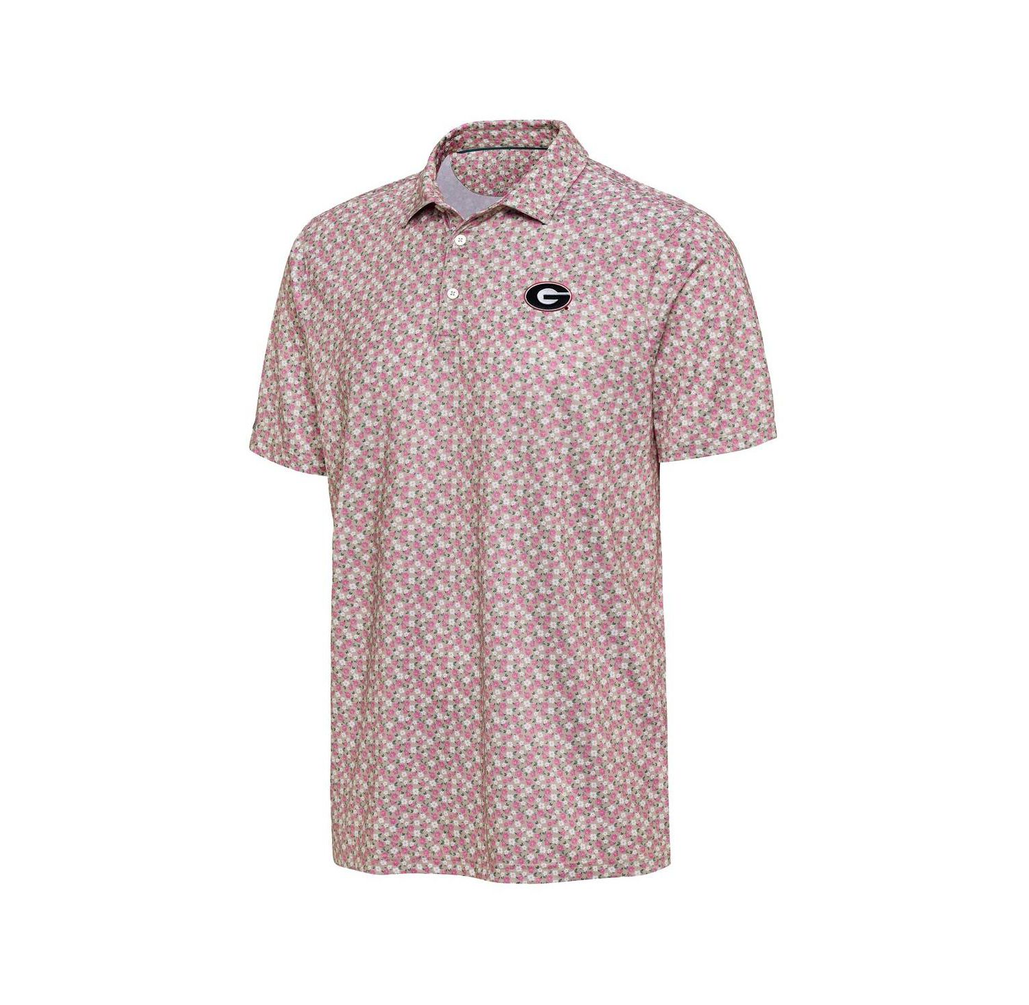 Men's Pink Georgia Bulldogs Desert Dry Dogwood Polo Shirt
