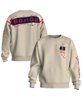 Women's Beige Boston Red Sox Graffiti Fleece Sweatshirt