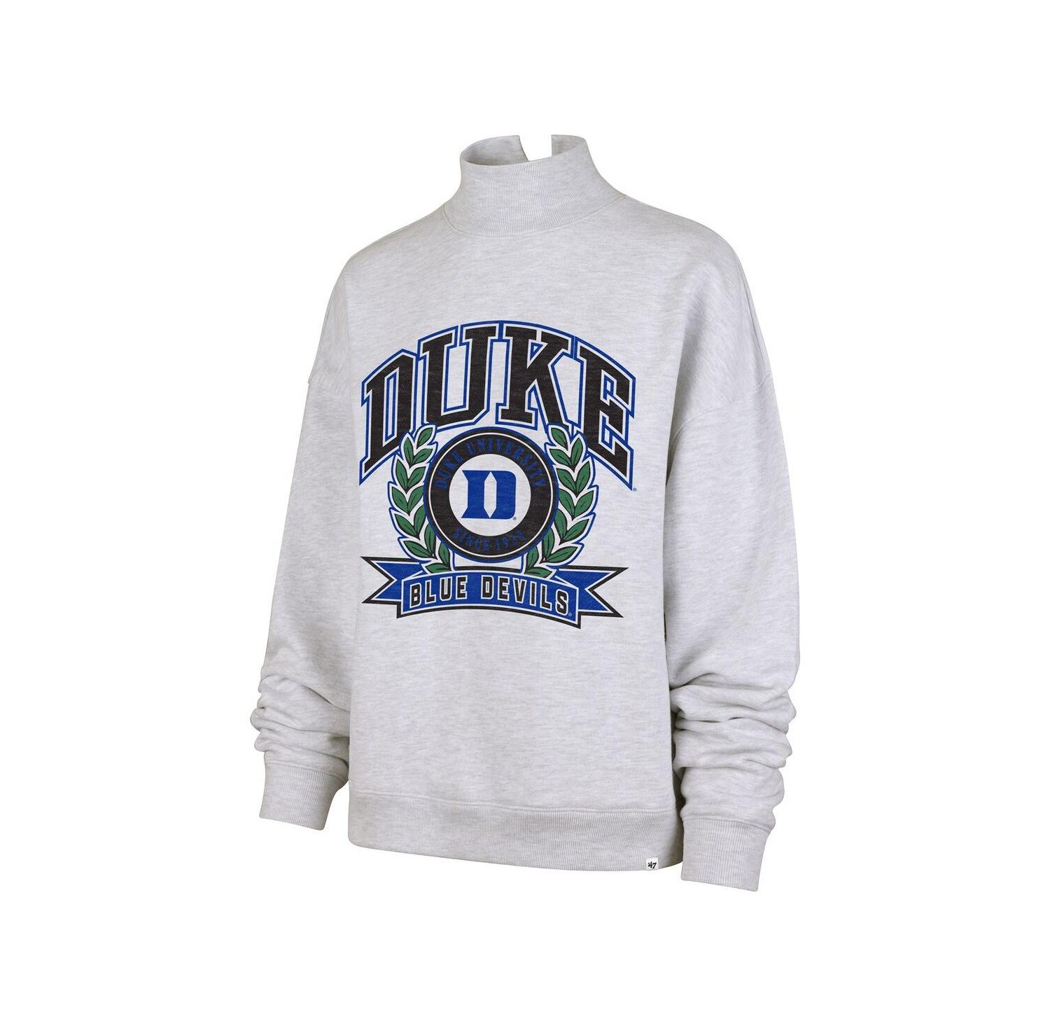 Women's Gray Duke Blue Devils Laurel Arch Mock Neck Sweatshirt