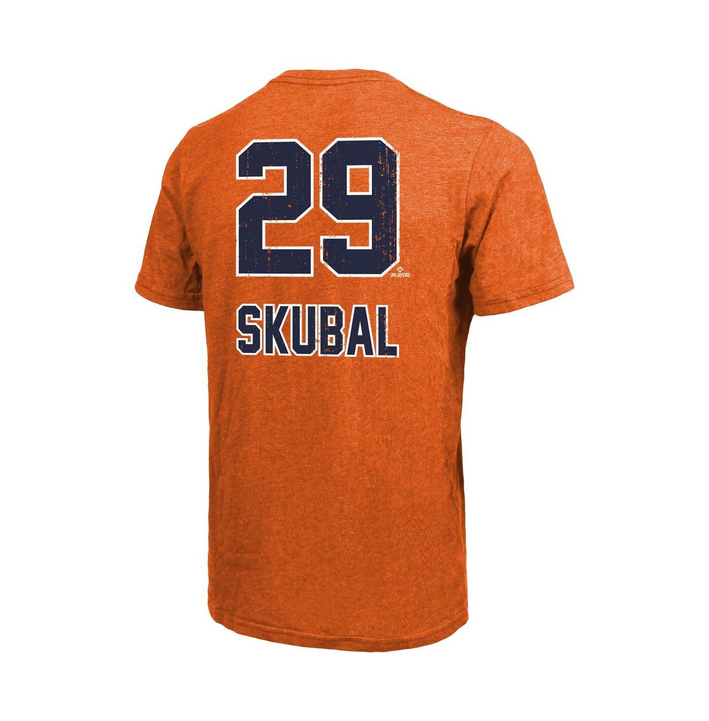 Мужская футболка Majestic Threads Tarik Skubal Orange Detroit Tigers Triblend Name & Number — фото 3