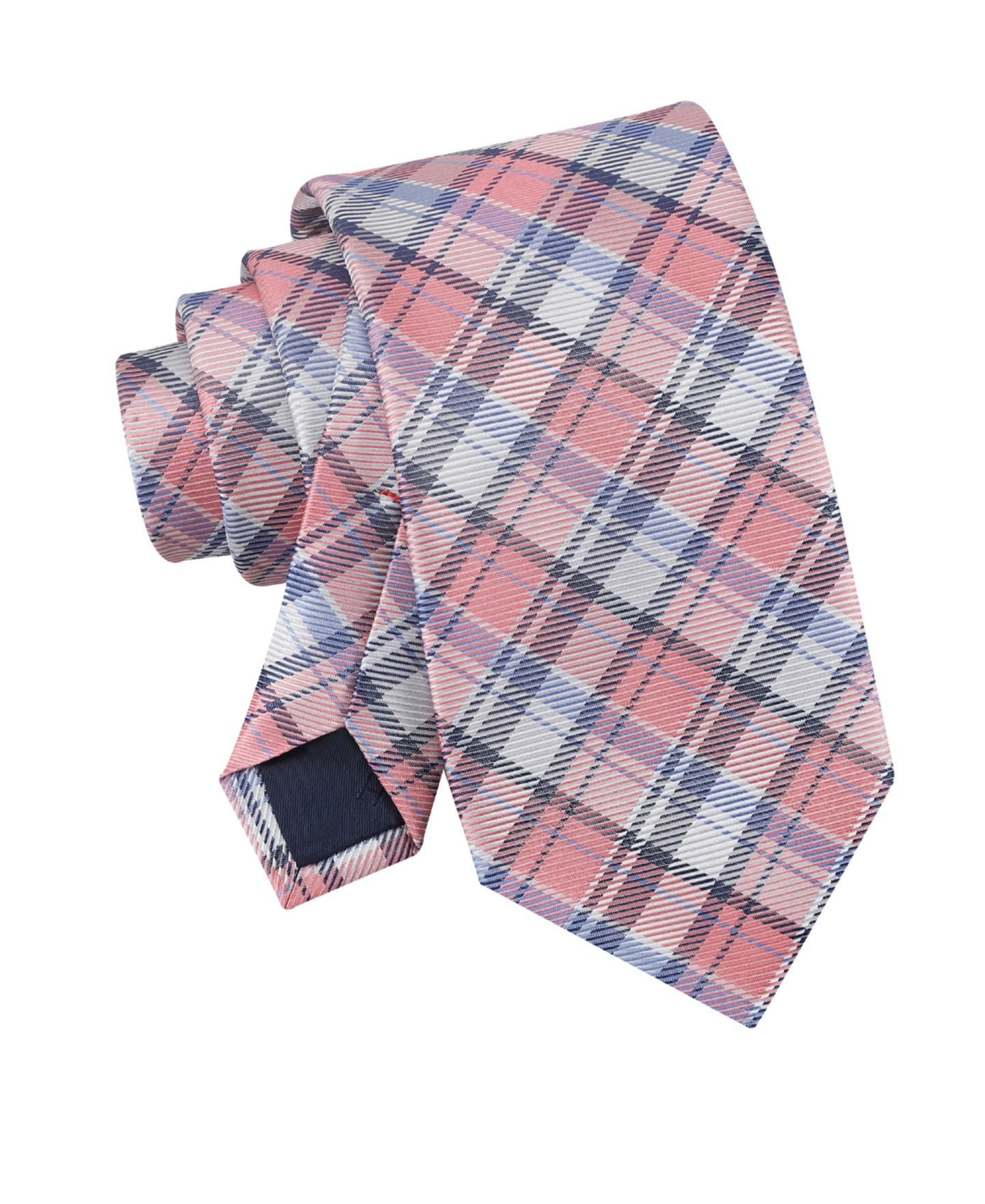 Мужской галстук Tommy Hilfiger Eastgate Plaid Pattern Classic Tie, цвет: Коралловый — фото 4
