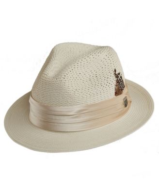 Men's Solid Vent Paper Milan Fedora Hat