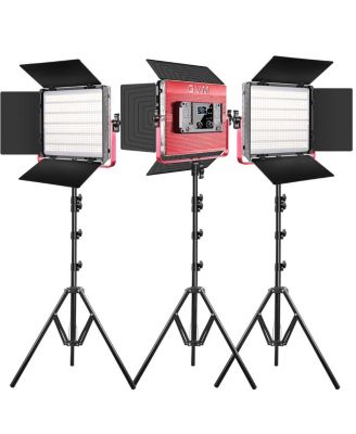 1200D 50W Bi-Color RGB Studio Soft LED Panel 3-Light Kit
