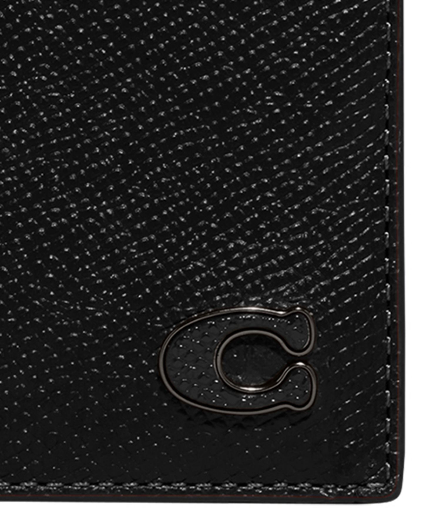Мужской кошелёк Coach Leather Slim Billfold Wallet, цвет: Чёрный — фото 3