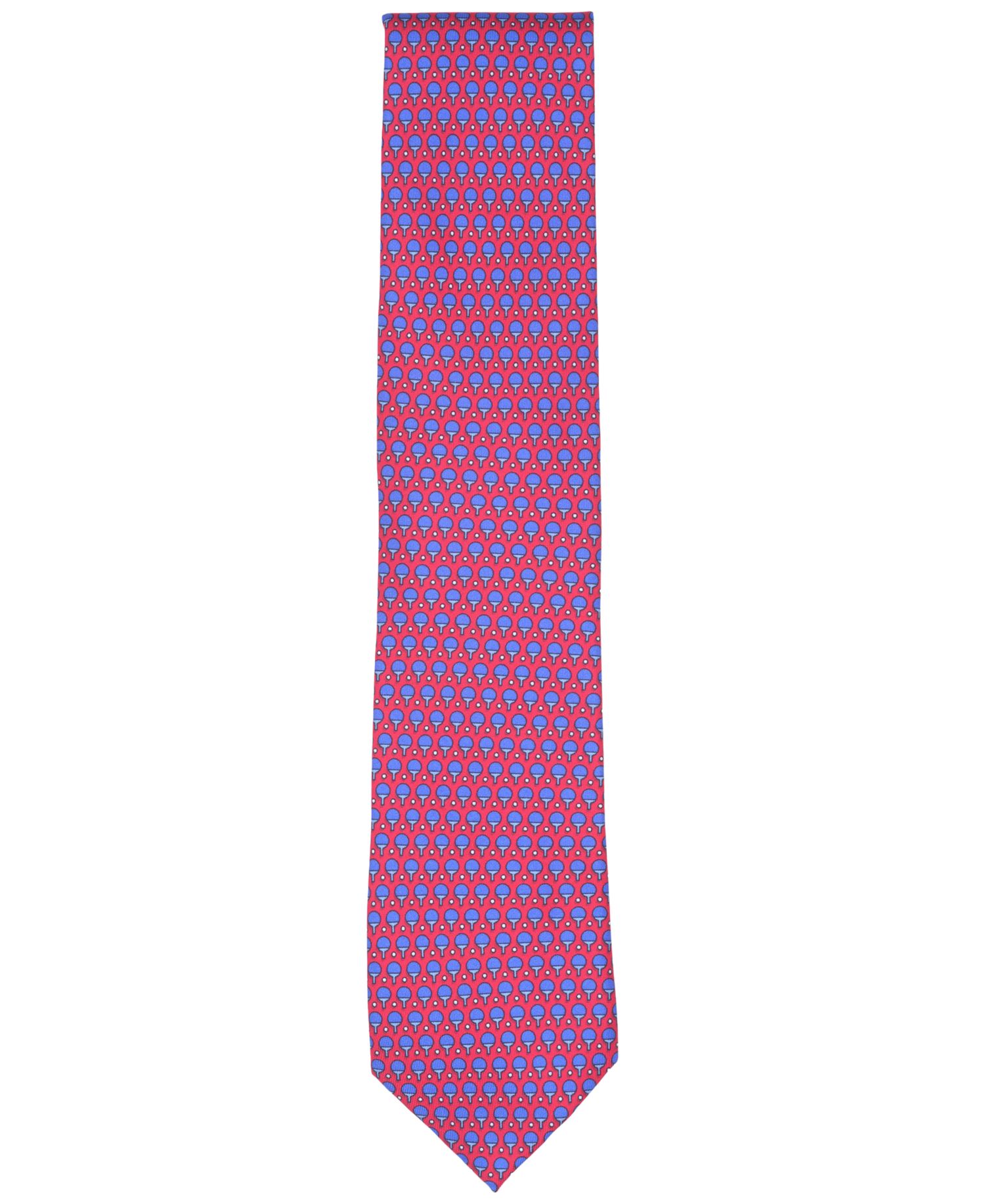 Men's Racket Classic Neat Pattern Silk Tie