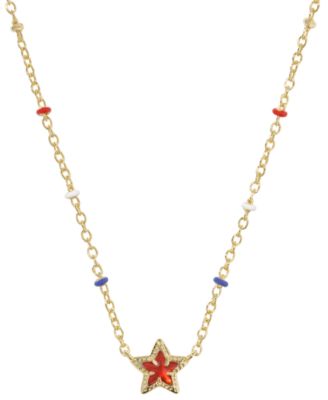 Kendra Scott 14k Gold-Plated Mini Cassidy Short Pendant Necklace - Gold/Red