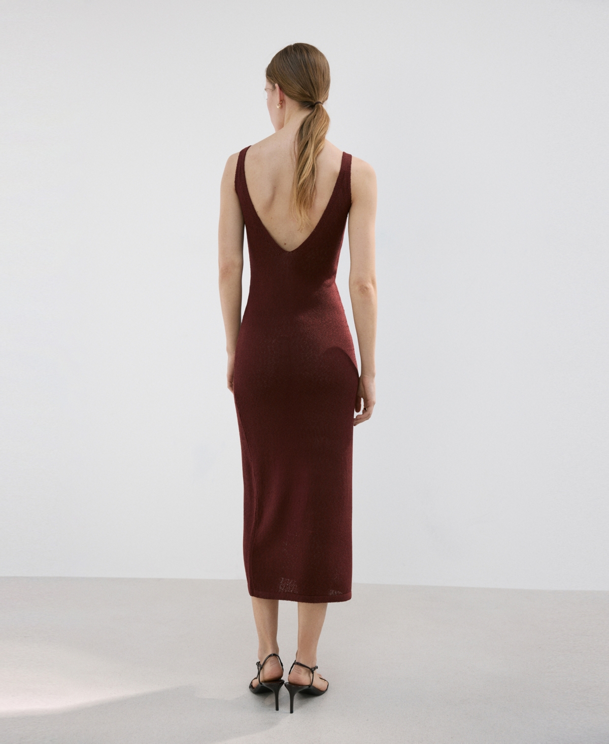 Mango Women's V-Neck Knitted Dress