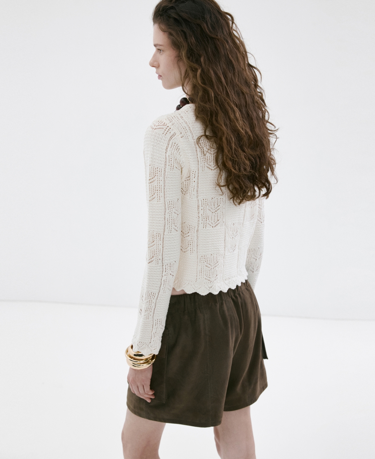 Mango Women's Openwork Detail Knit Cardigan