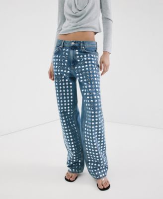 Women's Studs Straight-Fit Jeans