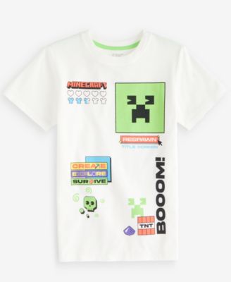 Boys' XS-XL Minecraft TNT Boom Short-Sleeve T-Shirt