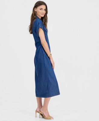inc international concepts denim dress Women's Lace-Up Denim Dress  Online Warehouse Sale