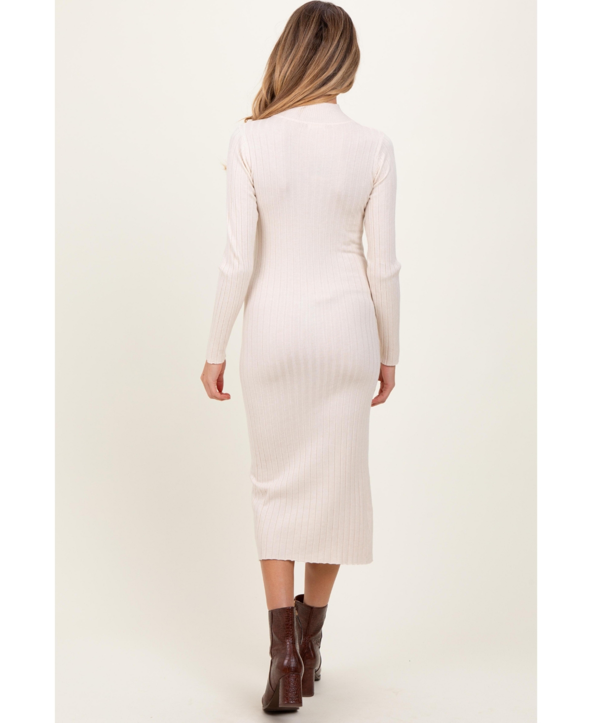 Pinkblush Maternity Mock Neck Ribbed Sweater Dress