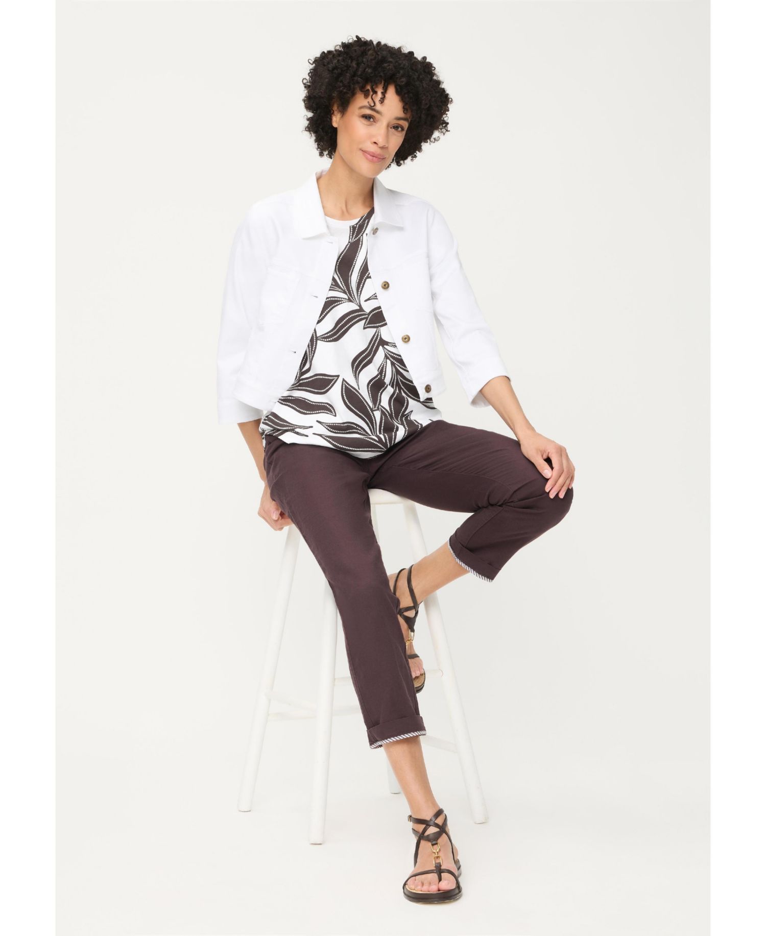 Women's Dotted Leaf Print T-Shirt