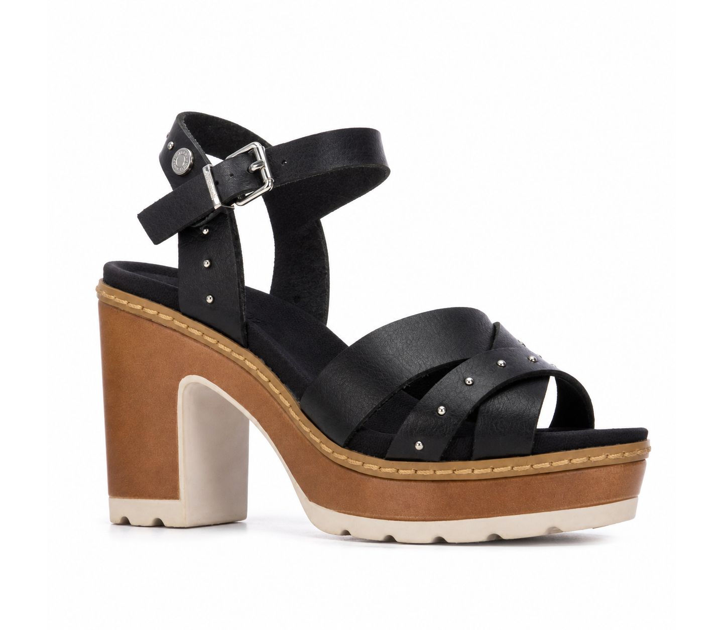 Женские сандалии XTI Refresh Collection Block Heel Strappy, цвет: Чёрный — фото 1