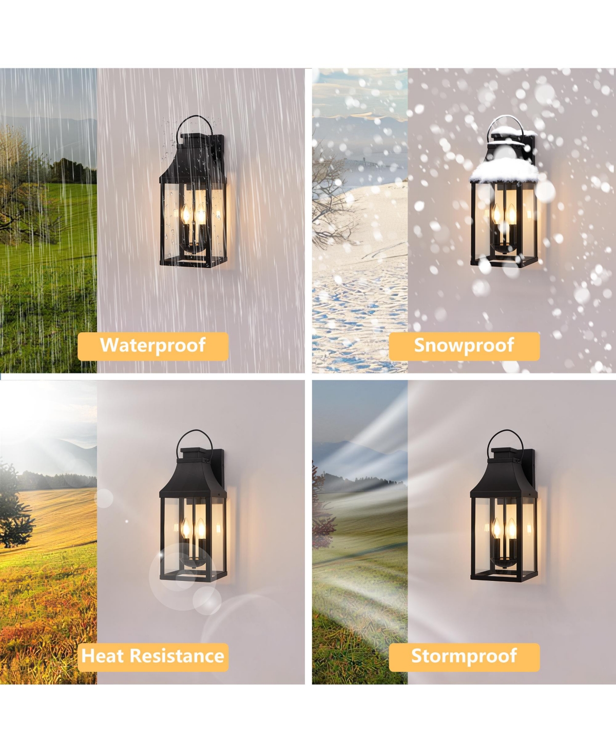 Busdays 20 Inch Outdoor Wall Light Porch Light Outdoor Wall Sconce Lantern 2 Light Modern Exterior Lighting Fixture Wall Mount for House Garage 1 Pack