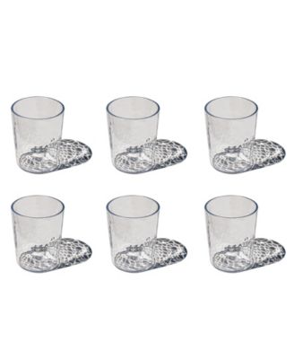 Hammered Rustic Acrylic Drinking Glasses, Set of 6