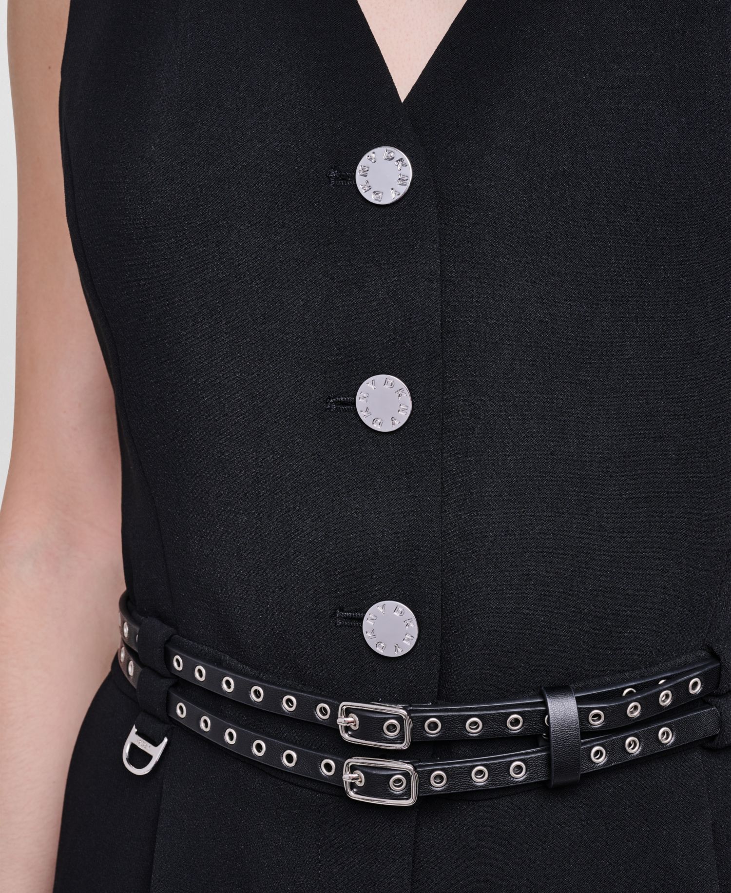 Women's Textured Belted Sleeveless Jumpsuit