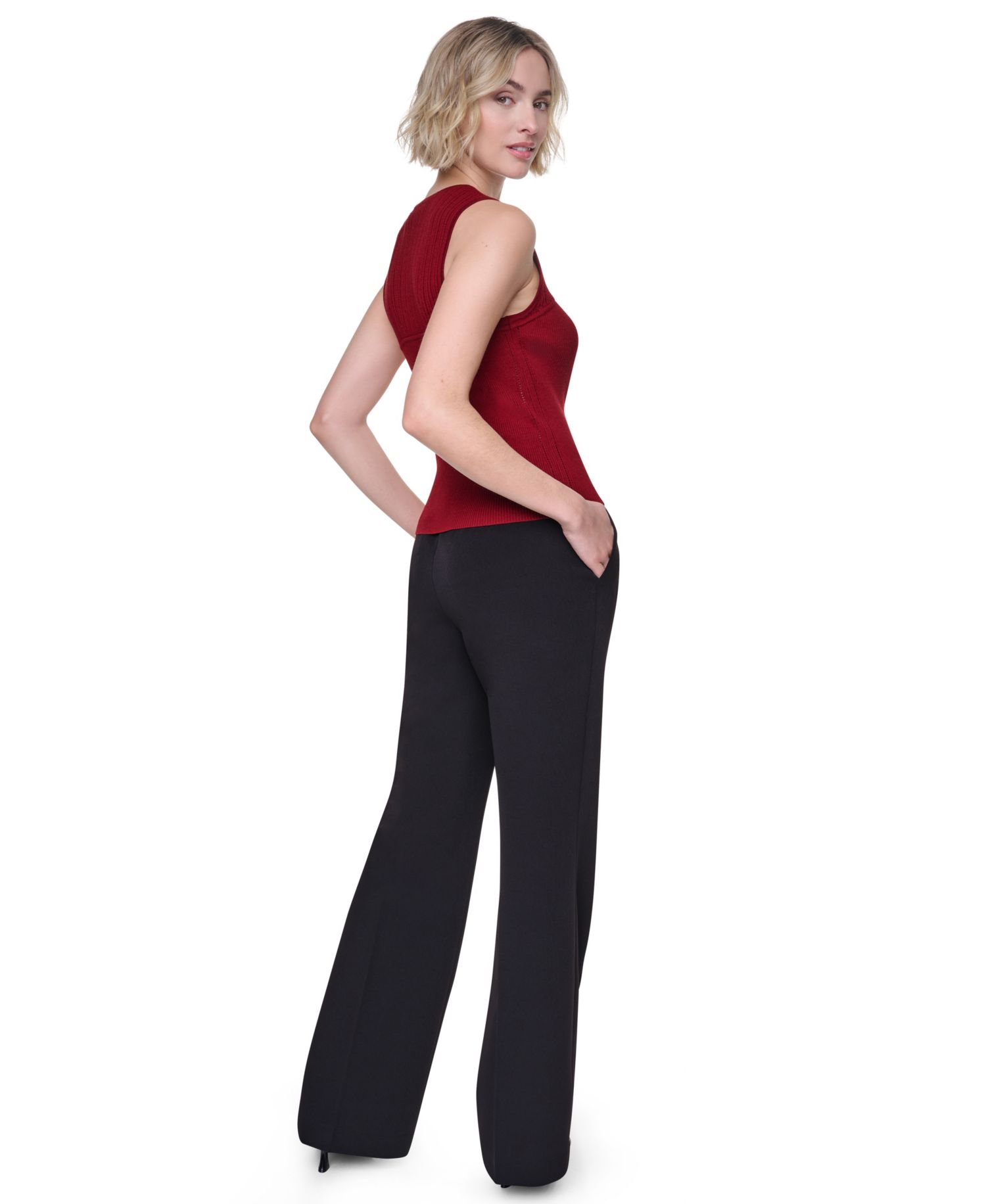 Women's Yoke Detail Sleeveless Sweater