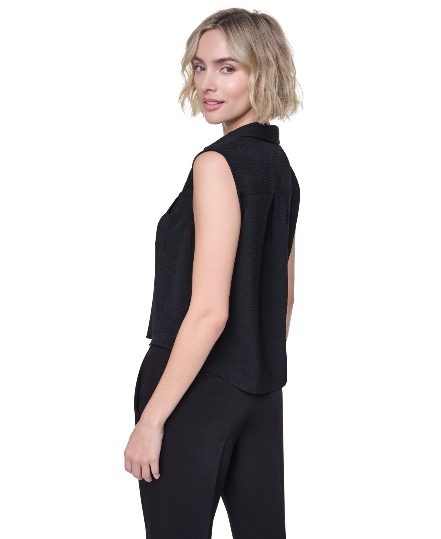 Women's Washer Collared Top
