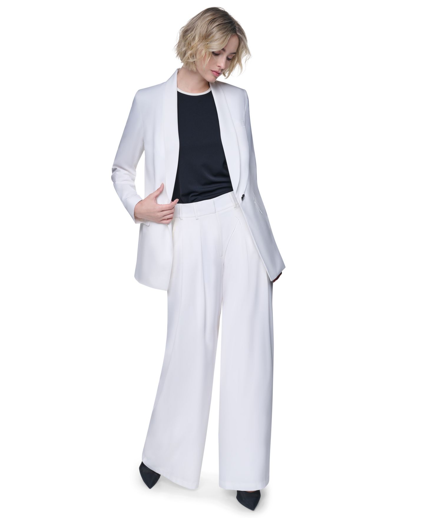 Женский пиджак DKNY Everyday One-Button Blazer, цвет: Слоновая кость — фото 4