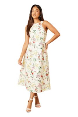 Women's Ottoman Twill Halter Midi Dress