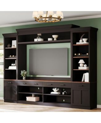 Farmhouse Entertainment Center Bookshelf Rack