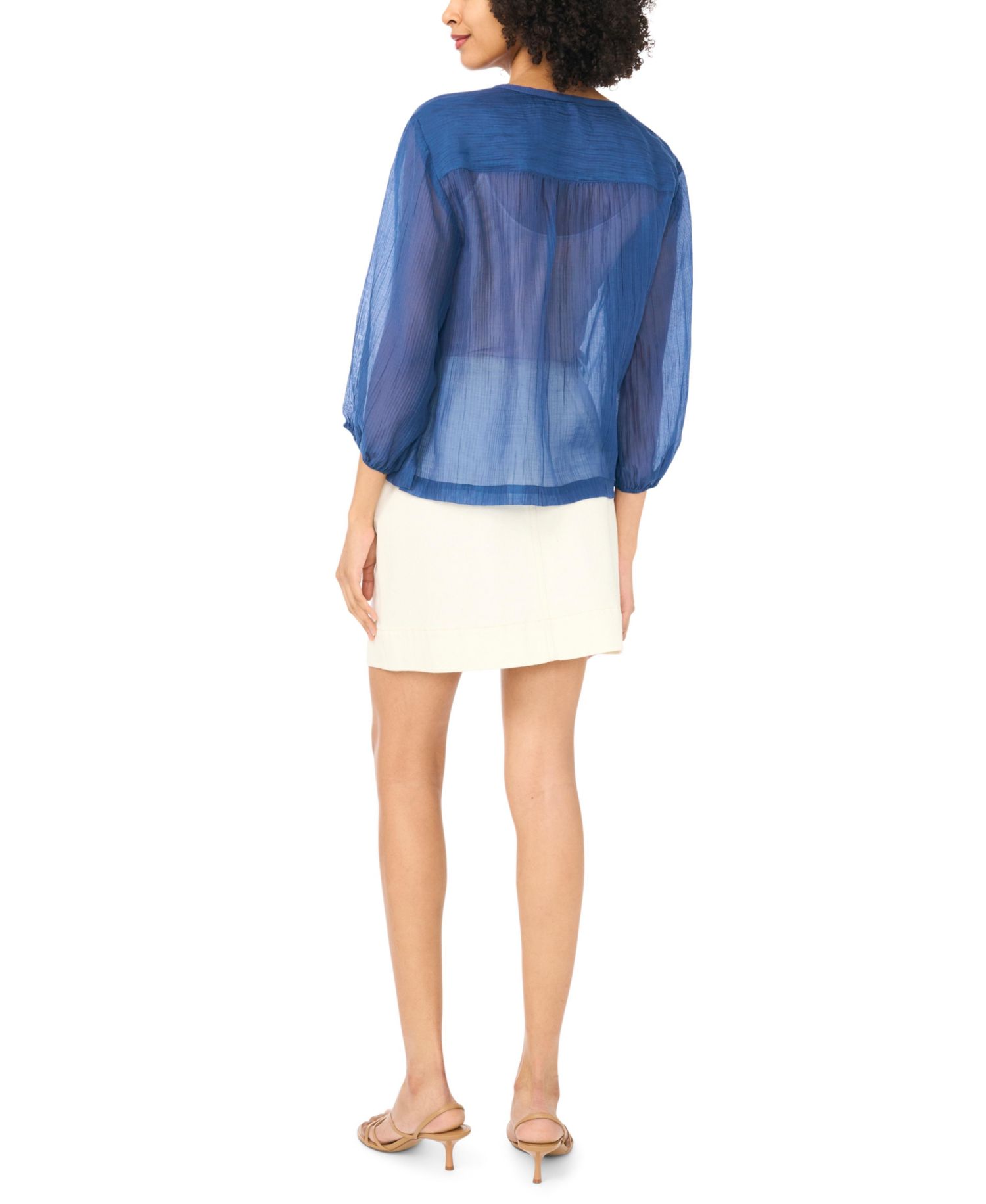 Women's V-Neck Peasant Blouse