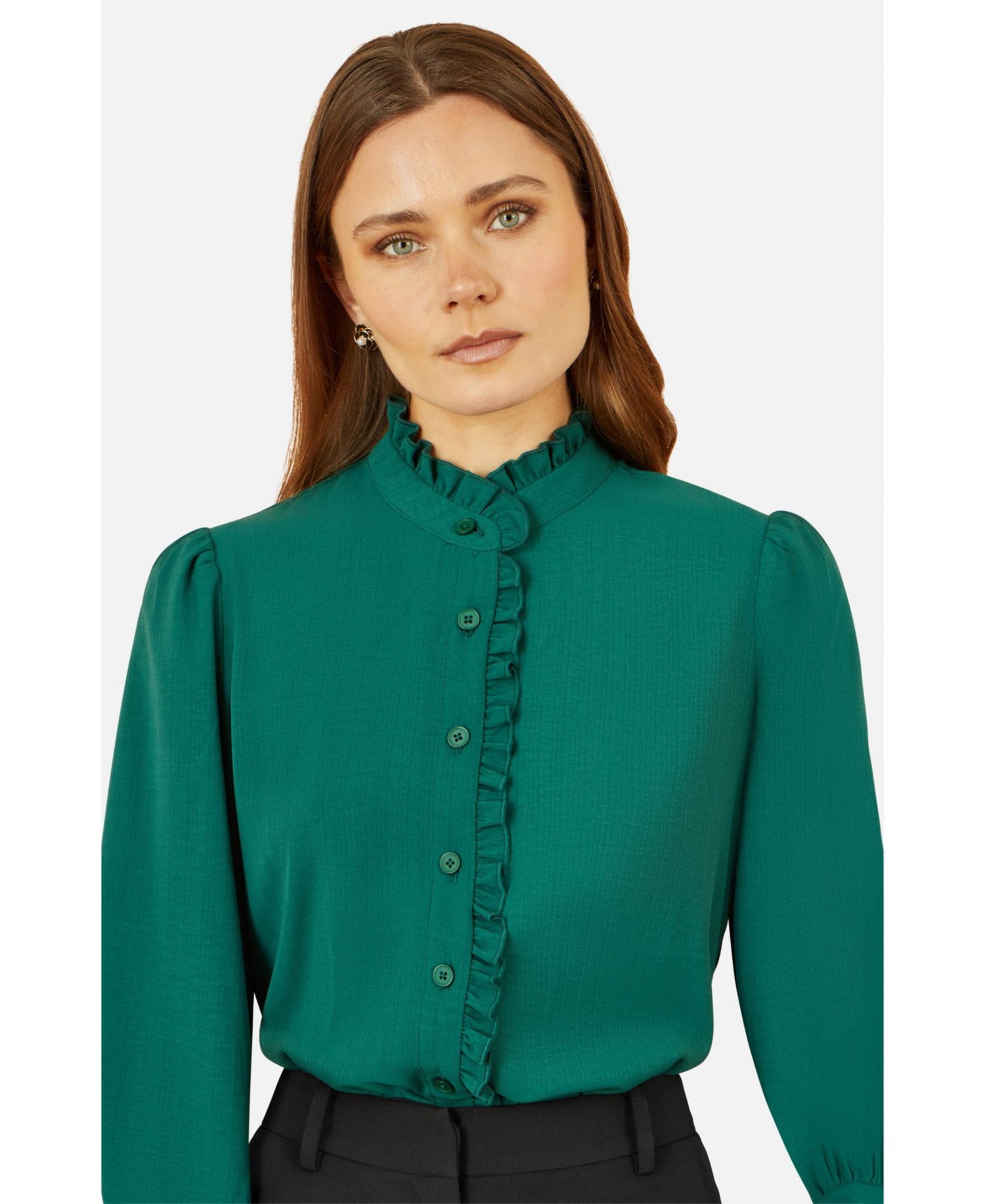 Women's Frill High Neck Shirt
