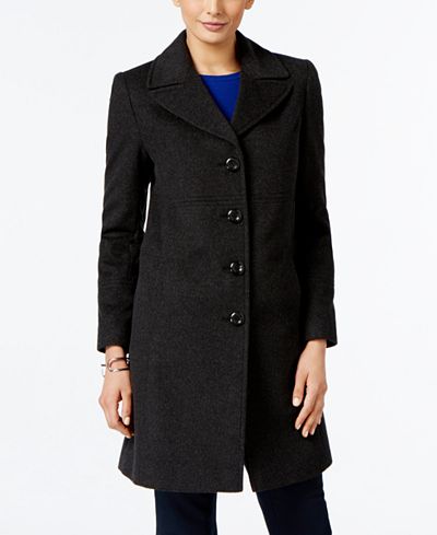 Larry Levine Wool-Blend Walker Coat - Coats - Women - Macy's