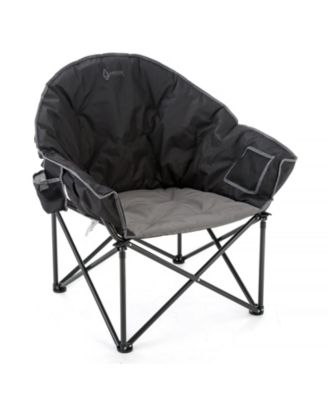 2-Pack Oversized Heavy-Duty Club Folding Padded Moon Camping Chair with Cup Holder and Carrying Bag, Supports 330 lbs
