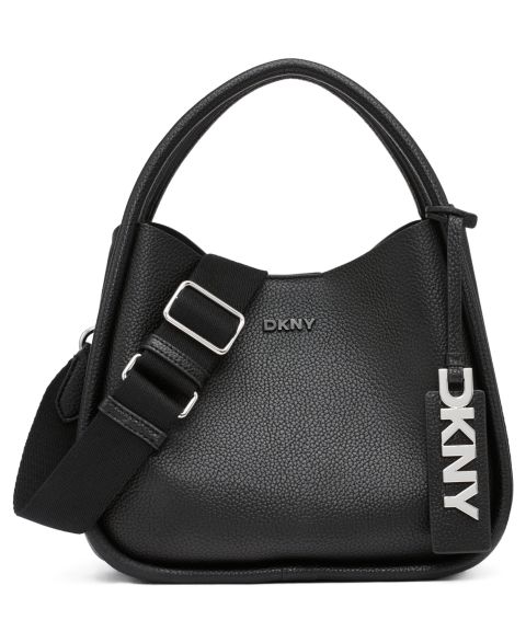 Женская сумка DKNY Capri Small Hobo Handbag, цвет: Чёрный / Серебряный